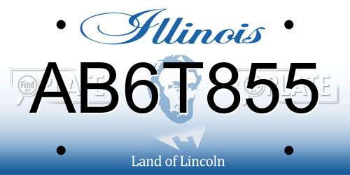 AB6T855 Illinois License Plate