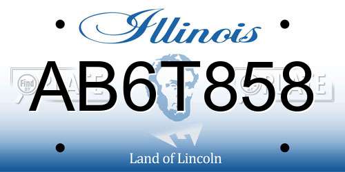 AB6T858 Illinois License Plate