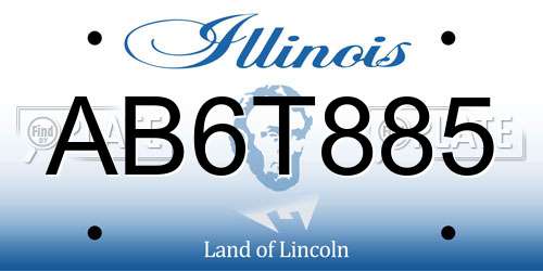 AB6T885 Illinois License Plate