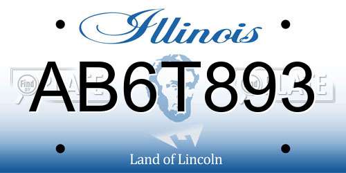 AB6T893 Illinois License Plate