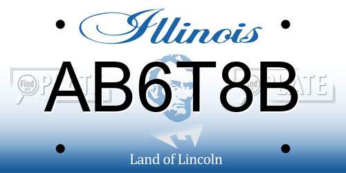 AB6T8B Illinois License Plate
