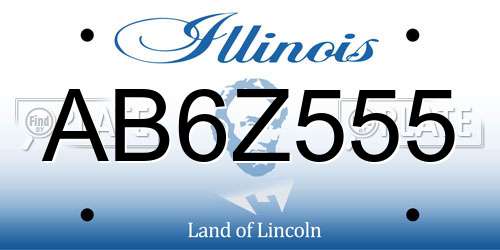 AB6Z555 Illinois License Plate