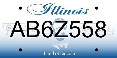 AB6Z558 Illinois License Plate