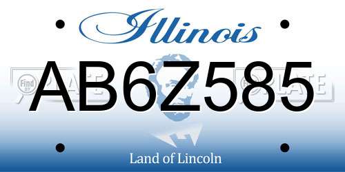 AB6Z585 Illinois License Plate