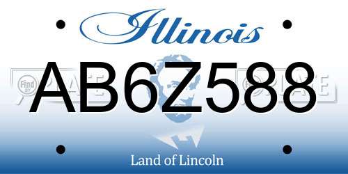 AB6Z588 Illinois License Plate