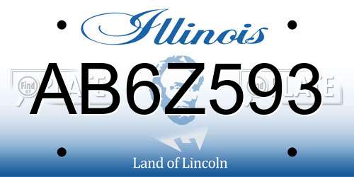 AB6Z593 Illinois License Plate
