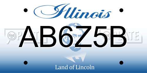 AB6Z5B Illinois License Plate