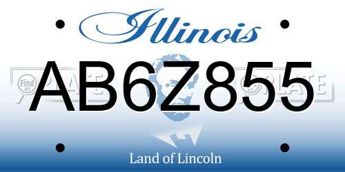 AB6Z855 Illinois License Plate