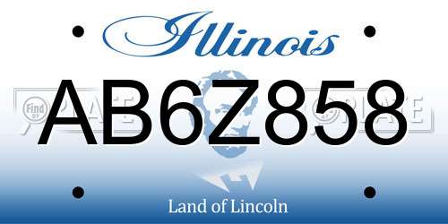 AB6Z858 Illinois License Plate