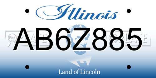 AB6Z885 Illinois License Plate