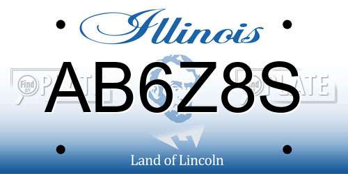 AB6Z8S Illinois License Plate