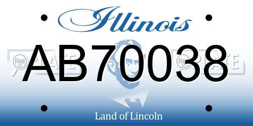 AB70038 Illinois License Plate