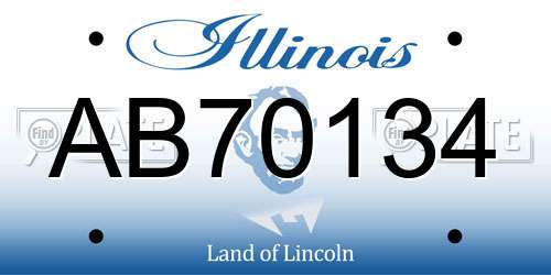 AB70134 Illinois License Plate