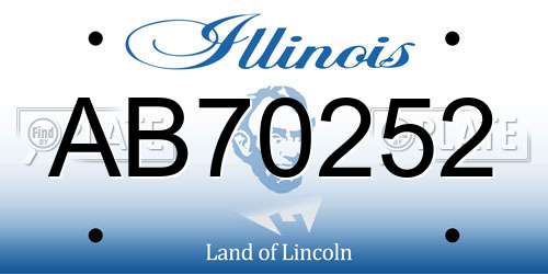 AB70252 Illinois License Plate