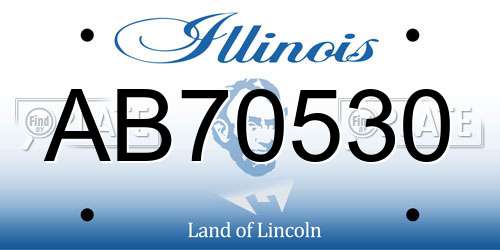 AB70530 Illinois License Plate