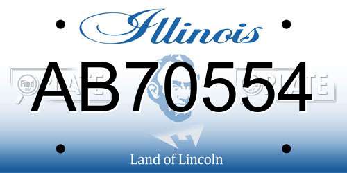 AB70554 Illinois License Plate
