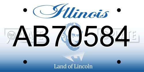 AB70584 Illinois License Plate