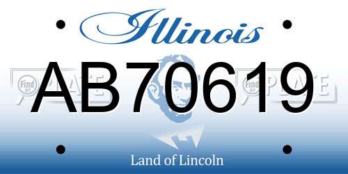 AB70619 Illinois License Plate
