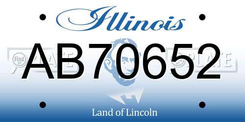AB70652 Illinois License Plate