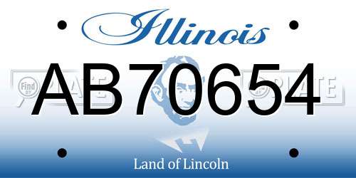 AB70654 Illinois License Plate