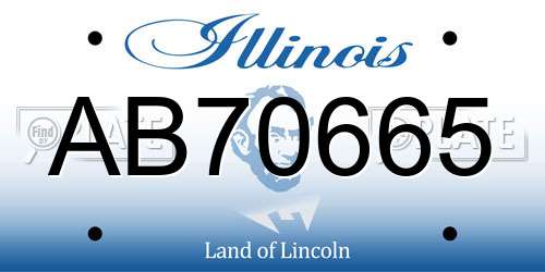 AB70665 Illinois License Plate