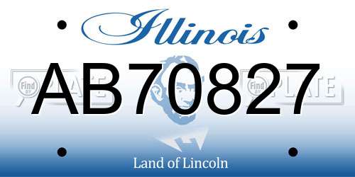 AB70827 Illinois License Plate