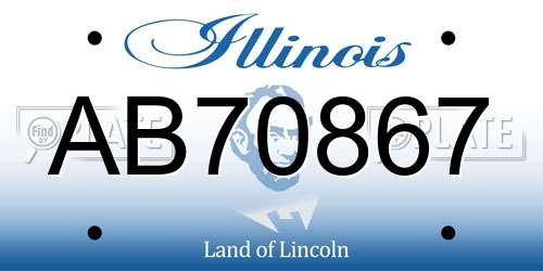 AB70867 Illinois License Plate