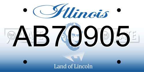AB70905 Illinois License Plate