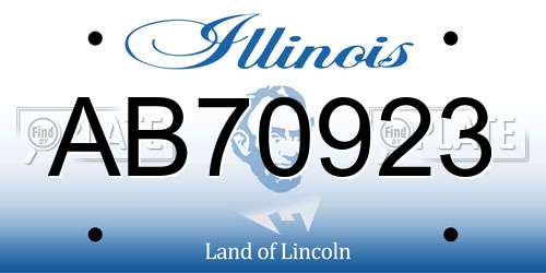AB70923 Illinois License Plate