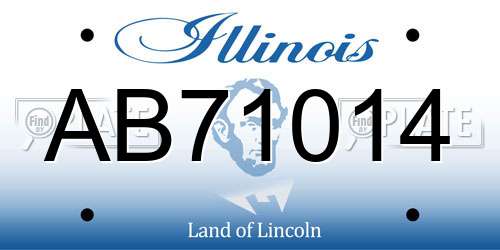 AB71014 Illinois License Plate
