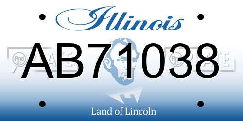 AB71038 Illinois License Plate