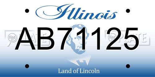 AB71125 Illinois License Plate