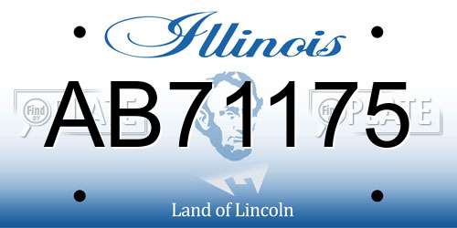 AB71175 Illinois License Plate
