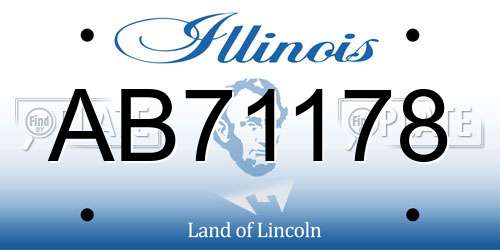 AB71178 Illinois License Plate