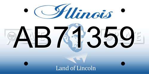 AB71359 Illinois License Plate