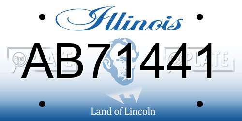 AB71441 Illinois License Plate
