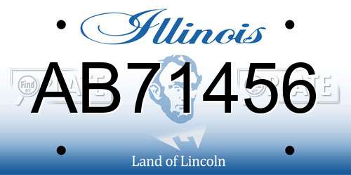 AB71456 Illinois License Plate