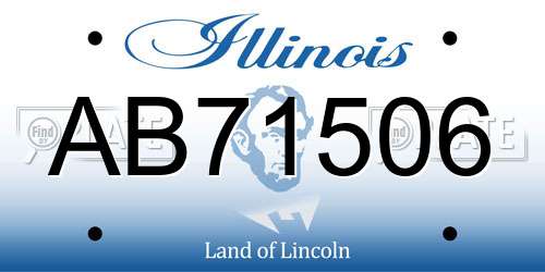 AB71506 Illinois License Plate