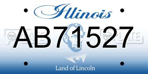 AB71527 Illinois License Plate