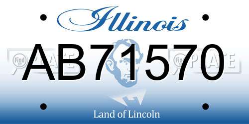 AB71570 Illinois License Plate