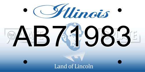 AB71983 Illinois License Plate