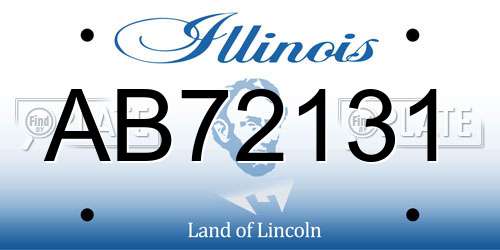 AB72131 Illinois License Plate
