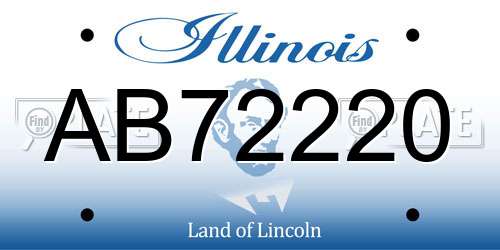 AB72220 Illinois License Plate