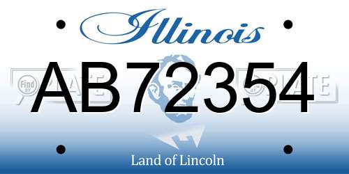 AB72354 Illinois License Plate