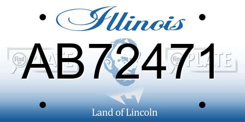 AB72471 Illinois License Plate