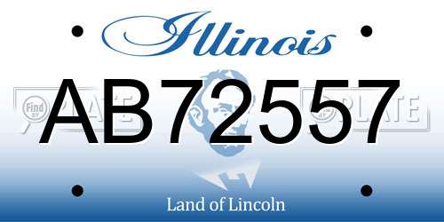 AB72557 Illinois License Plate