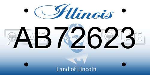 AB72623 Illinois License Plate