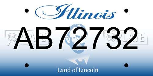 AB72732 Illinois License Plate