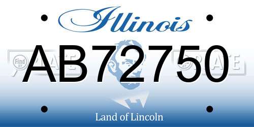 AB72750 Illinois License Plate