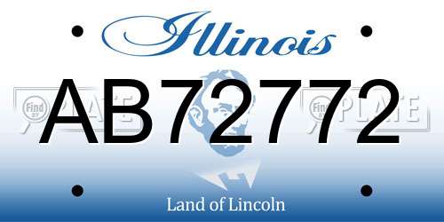 AB72772 Illinois License Plate